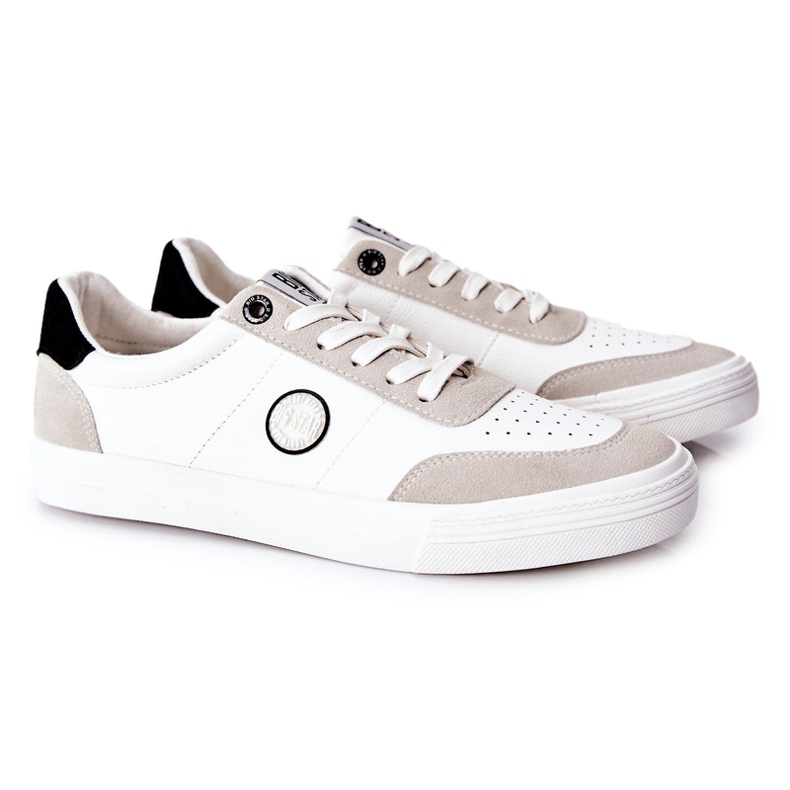 Tênis de couro masculino Big Star II174009 branco-bege 1