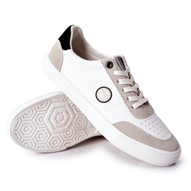 Tênis de couro masculino Big Star II174009 branco-bege 2