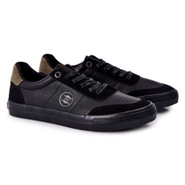 Tênis de couro masculino Big Star II174008 preto-verde 1