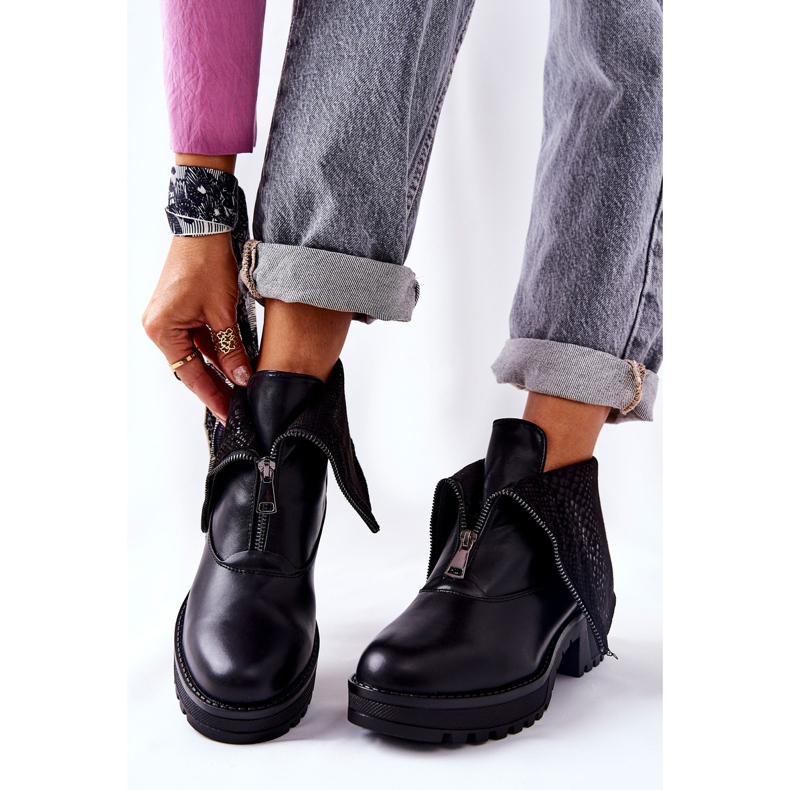 Vinceza Botas de couro no salto alto preto Challonte 1