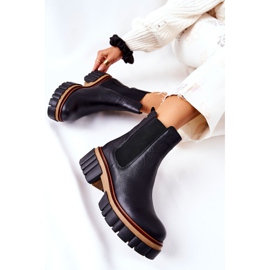 Botas de trabalho de couro preto Maciejka 05312-01 1