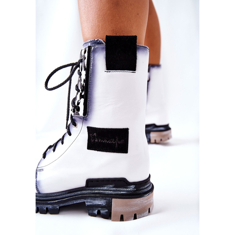 Botas de couro Botas quentes Maciejka Branco 05113-11 preto 1