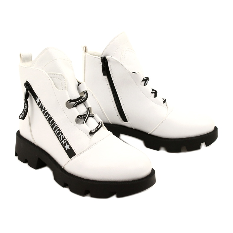 Sergio Leone BT740 Botas brancas branco preto 5