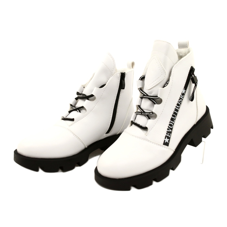 Sergio Leone BT740 Botas brancas branco preto 2
