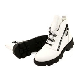 Sergio Leone BT740 Botas brancas branco preto 3