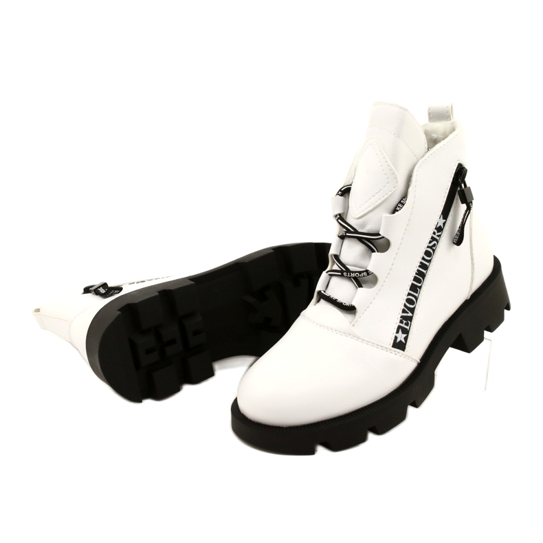 Sergio Leone BT740 Botas brancas branco preto 3