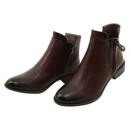 Botas de couro Daszyński AM65-91 Borgonha preto vermelho 2 Botas de couro Daszyński AM65-91 Borgonha preto vermelho 2