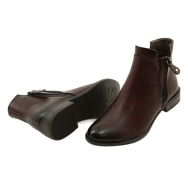 Botas de couro Daszyński AM65-91 Borgonha preto vermelho 3 Botas de couro Daszyński AM65-91 Borgonha preto vermelho 3