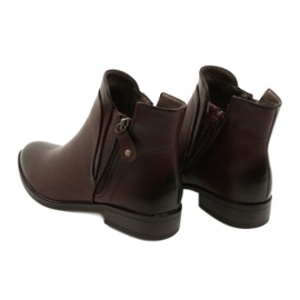 Botas de couro Daszyński AM65-91 Borgonha preto vermelho 4 Botas de couro Daszyński AM65-91 Borgonha preto vermelho 4