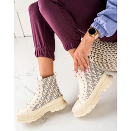 TRENDI Tênis de alta moda bege 1