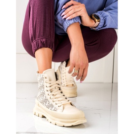 TRENDI Tênis de alta moda bege 2