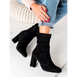 TRENDI Botas de camurça com parte superior franzida preto 1 TRENDI Botas de camurça com parte superior franzida preto 1