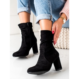 TRENDI Botas de camurça com parte superior franzida preto 2