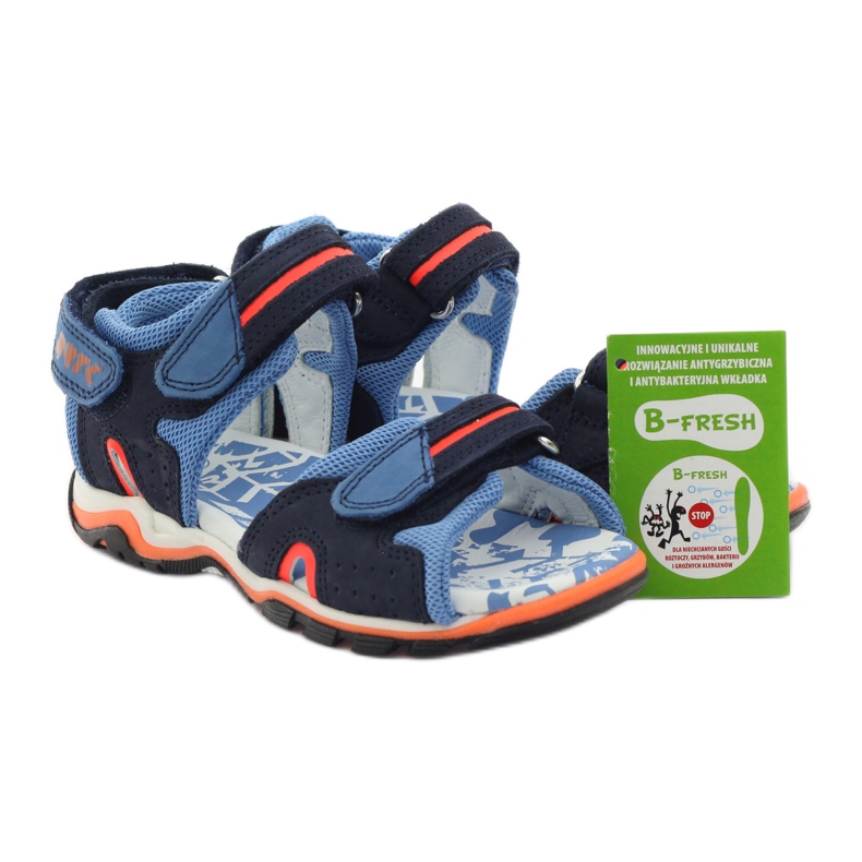 Bartek Sandálias de couro de meninos da marinha azul 4