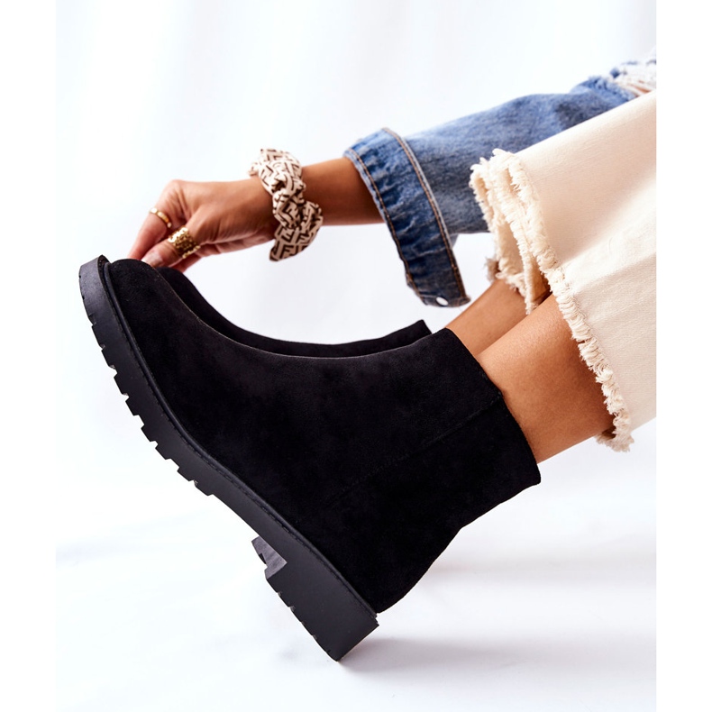 PH1 Botas Laurette Chelsea pretas de salto plano preto 1