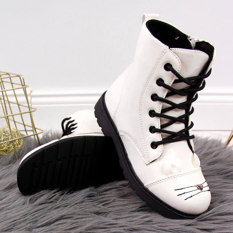 Botas brancas para meninas isoladas Jr EVE319B branco 1 Botas brancas para meninas isoladas Jr EVE319B branco 1