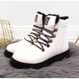 Botas de couro envernizado Jr EVE320B brancas branco 1