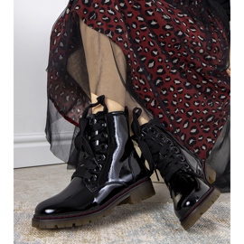 Evento Botas de couro preto Delphine 1