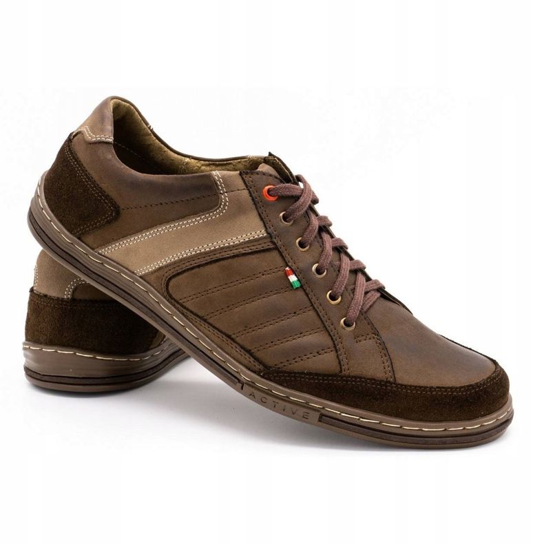 Sapatos masculinos de couro Olivier 236GT marrom castanho 3