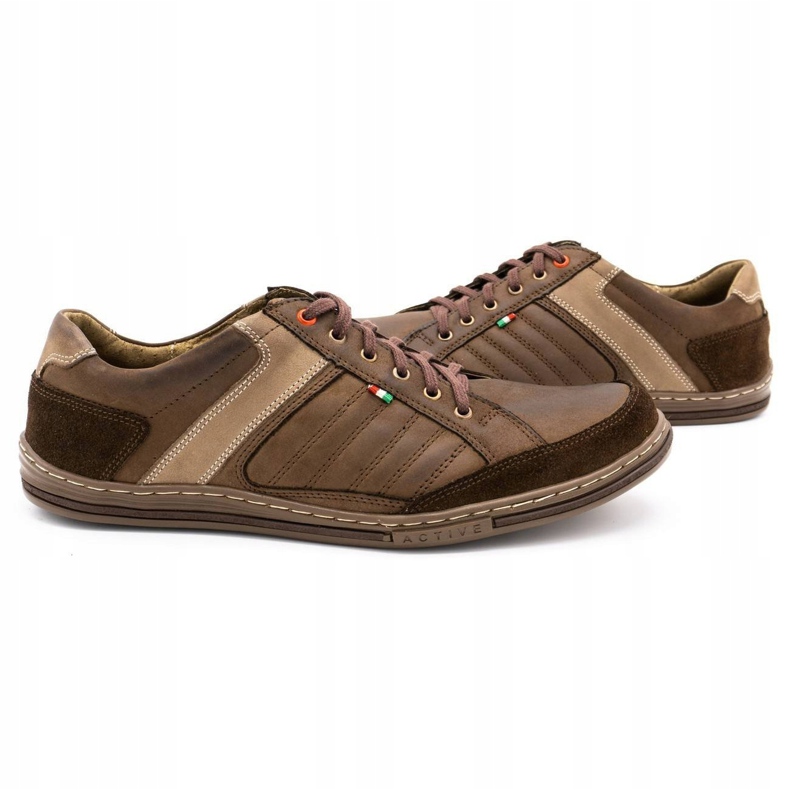 Sapatos masculinos de couro Olivier 236GT marrom castanho 4