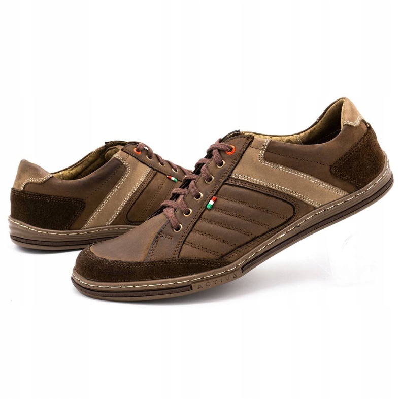 Sapatos masculinos de couro Olivier 236GT marrom castanho 5