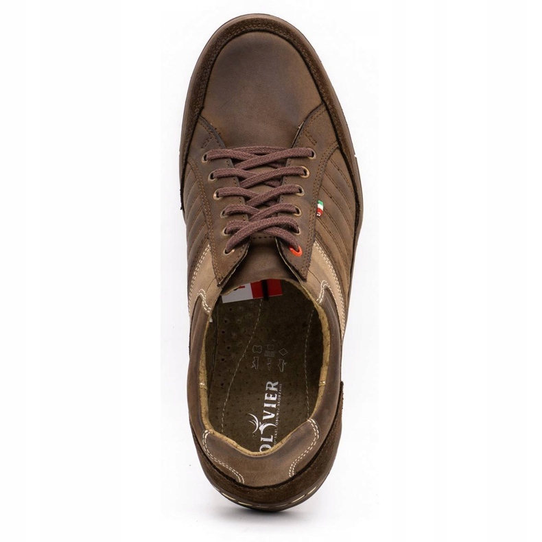 Sapatos masculinos de couro Olivier 236GT marrom 7