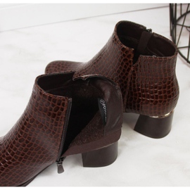 Botas de salto alto com pele de cobra Potocki W WOL30B marrom castanho 1
