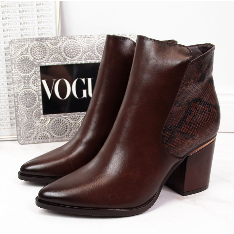 Botas com isolamento de pele de cobra Potocki W WOL31B marrom castanho 1