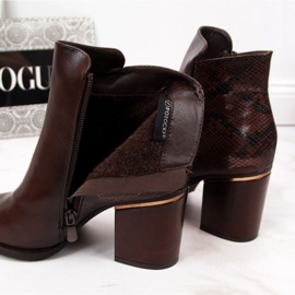 Botas com isolamento de pele de cobra Potocki W WOL31B marrom 2