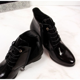 Botas de salto alto patenteadas Potocki W WOL32 pretas preto 1