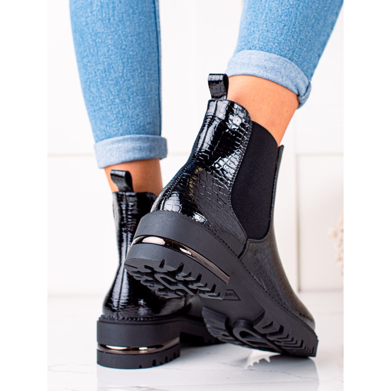 Botas pretas do Chelsea por Sergio Leone preto 1