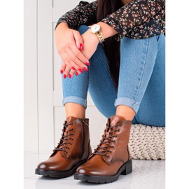 W. Potocki Armadilhas marrons feitas de couro Eco Potocki castanho 1