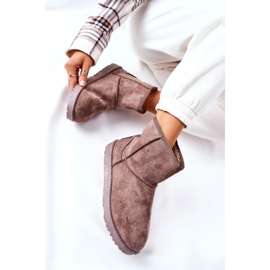 Botas quentes de neve de pele marrom Vicandi castanho 2