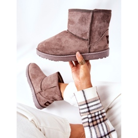 Botas quentes de neve de pele marrom Vicandi 1