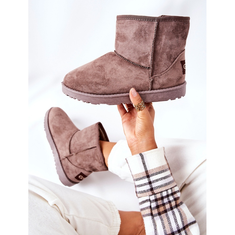 Botas quentes de neve de pele marrom Vicandi 1