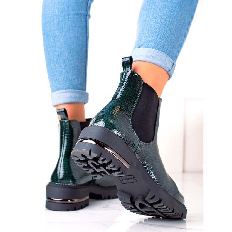 Botas Lacadas Łuska Sergio Leone TR746 Verde 1