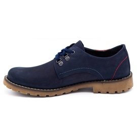 Olivier Sapatos masculinos botins de couro azul marinho 812 MP 1