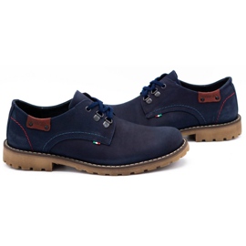 Olivier Sapatos masculinos botins de couro azul marinho 812 MP azul-marinho 4