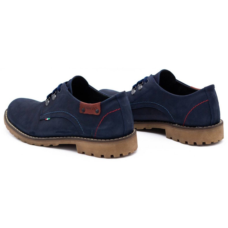 Olivier Sapatos masculinos botins de couro azul marinho 812 MP azul-marinho 5