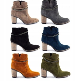 Olivier Botas isoladas femininas com corrente cinzenta cinza 2