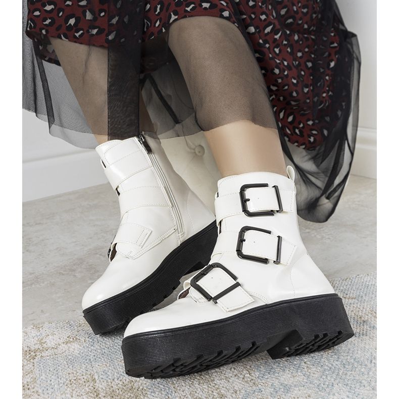 Botins Austin brancos até o tornozelo 1 Botins Austin brancos até o tornozelo 1