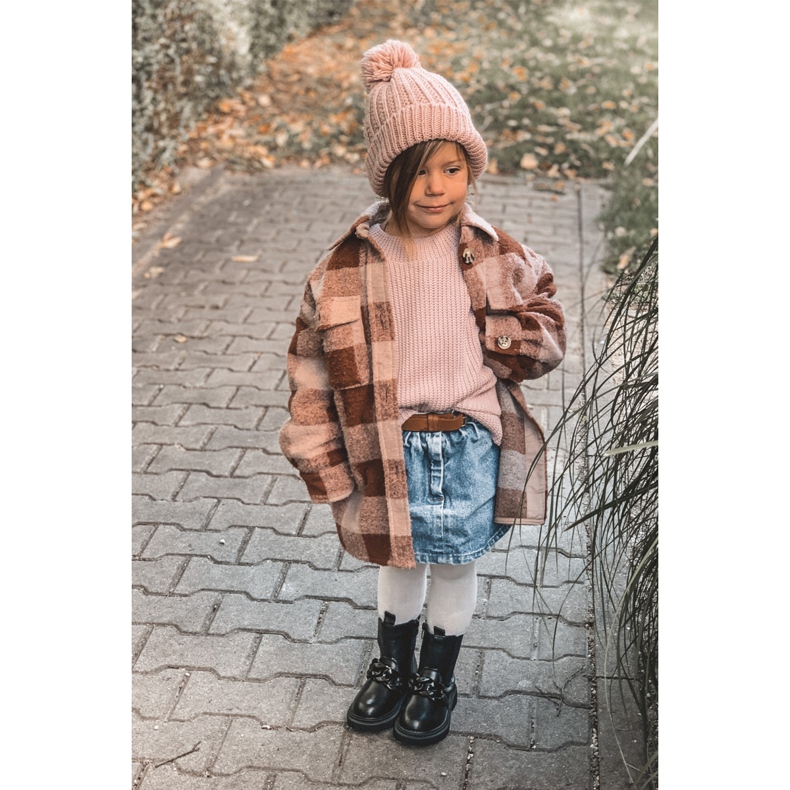 FR1 Botas infantis com corrente preta quente Hinea preto 2