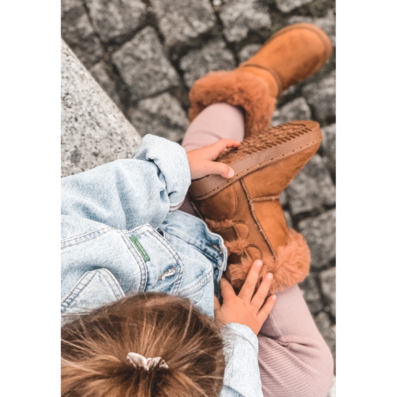 FR1 Botas infantis quentes com arcos D.Khaki Funky botas de neve castanho 1