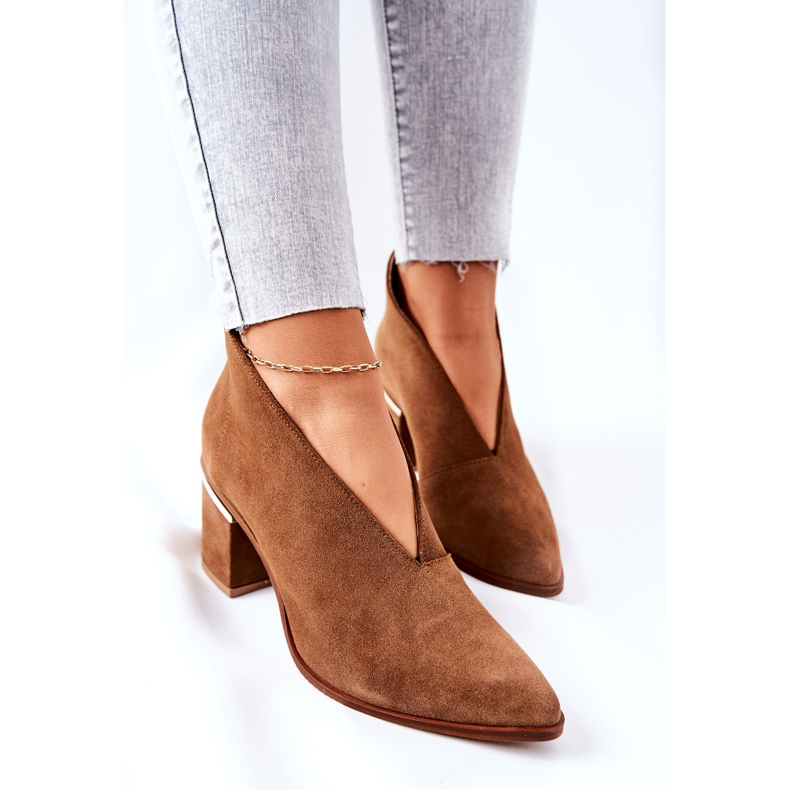 Botas de couro com salto alto Laura Messi Brown 2344 marrom 1