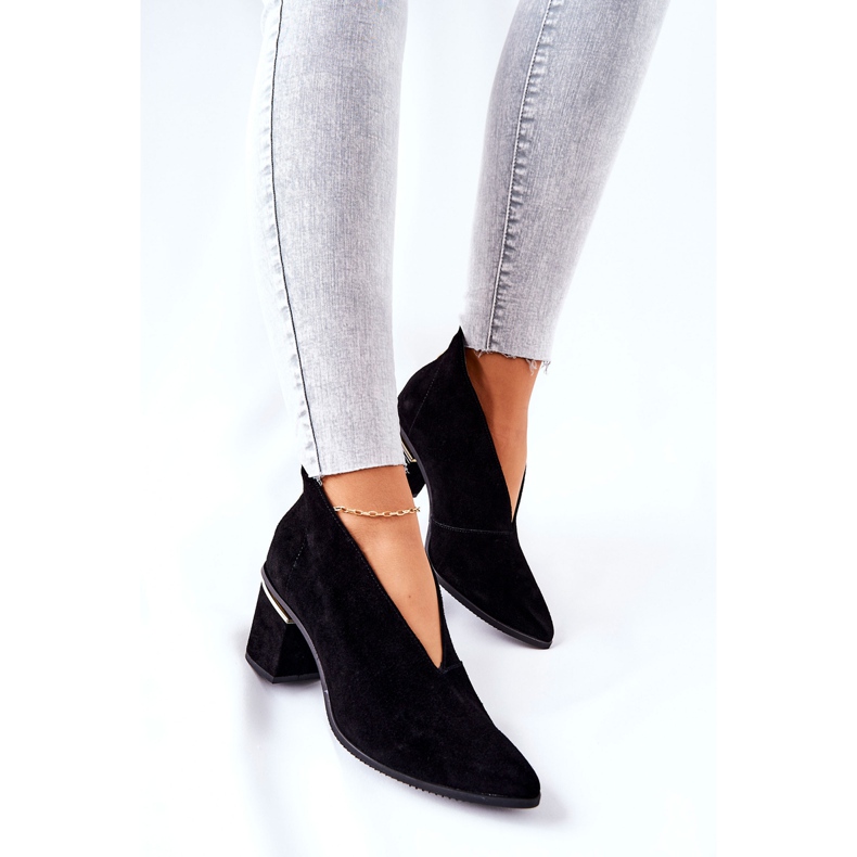 Botas de couro com salto alto Laura Messi Black 2344 preto 1