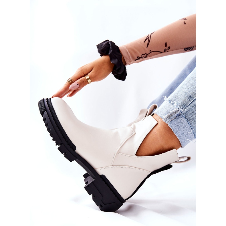 POTOCKI Botas Corano Brancas Com Corte Zip branco 2