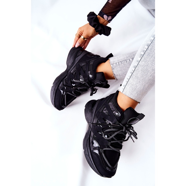 Sapatos esportivos pretos de cunha Hesane 1