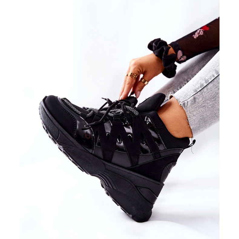 Sapatos esportivos pretos de cunha Hesane 2