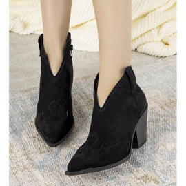 Botas de cowboy femininas negras preto 1