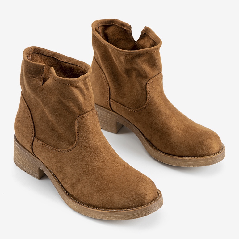 Botas Orva de salto baixo de camelo marrom 1